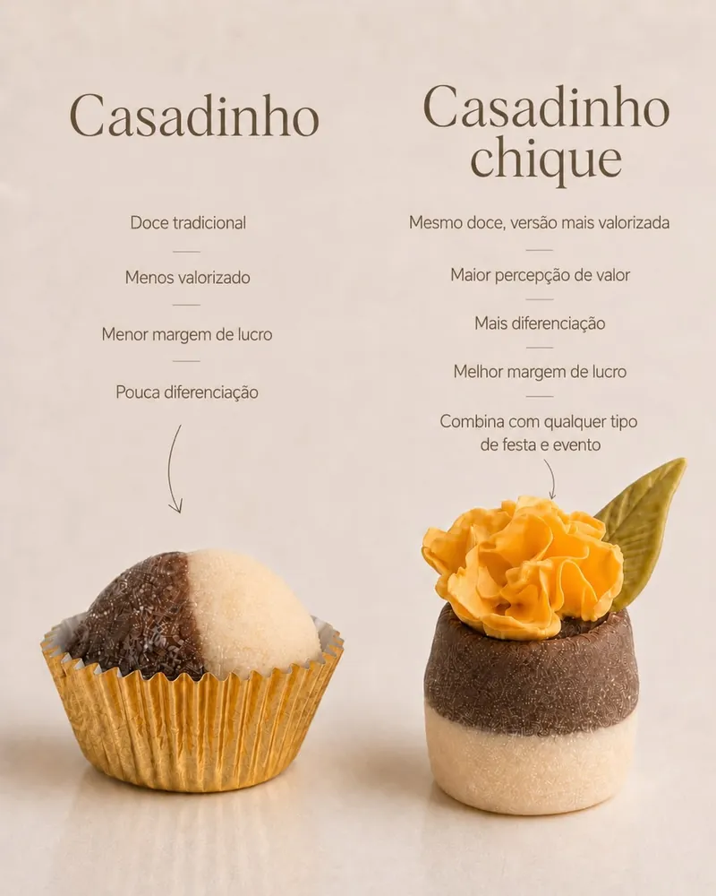 Comparativo: casadinho tradicional e casadinho chique
